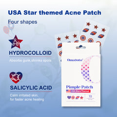 USA Stars-Themed Pimple Patches(72 Count, 14mm)
