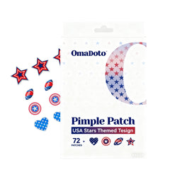 Star Pimple Patches for Face USA Stars themed design-Hydrocolloid Acne Patches - Pimple Patches Cute - 14MM Sizes Zit Stickers-72 Patches Blemish Pimple Dots