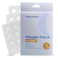 OmaDoto Pimple Patches for Face - 12mm Acne Patches (72 Count) Hydrocolloid Invisible, Day Night Under Makeup Travel